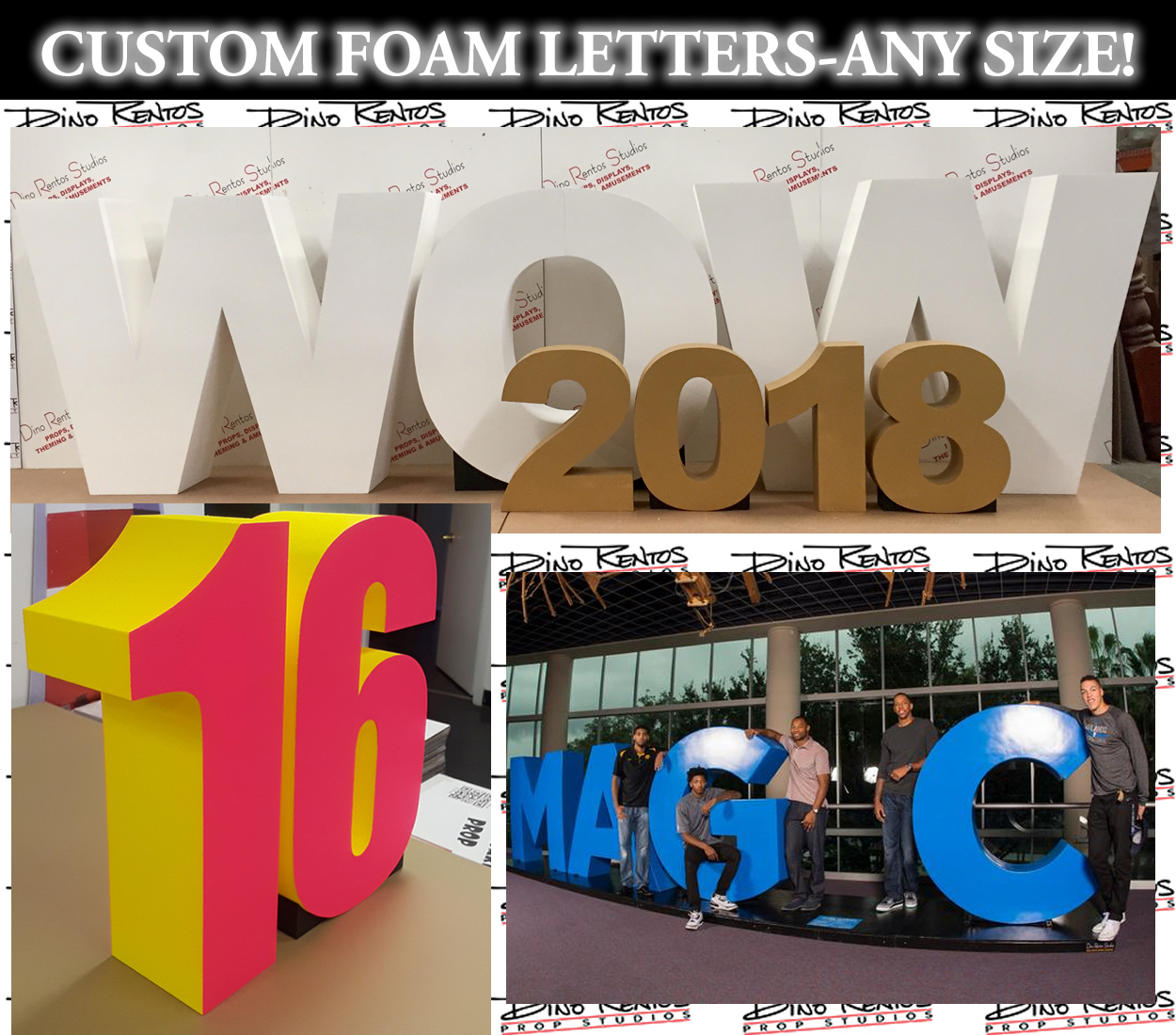 Foam Letters Giant, Big, Oversized Letters and Numbers Dino Rentos